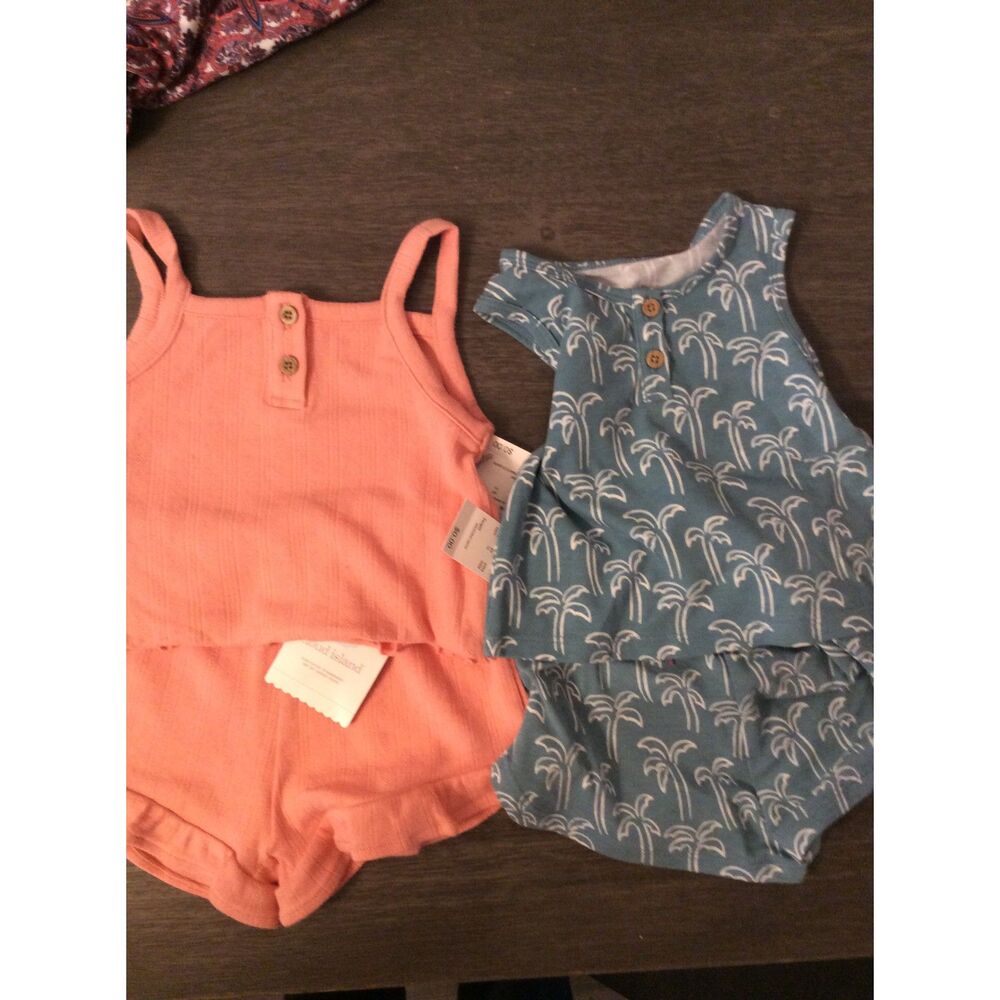 New NWT 3-6 Months Baby Girl Summer Sets Lot of 2 Cloud Island